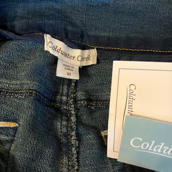 Coldwater Creek Medium Wash Jeans with lace patches in Light Blue/White Size 10 - Picture 5 of 7